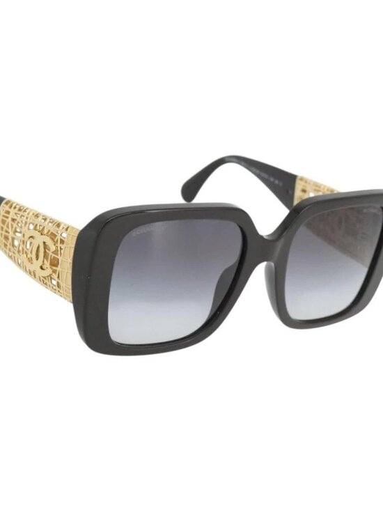 CHANEL Sunglasses plastic Black CC Auth am11652SM main image 10